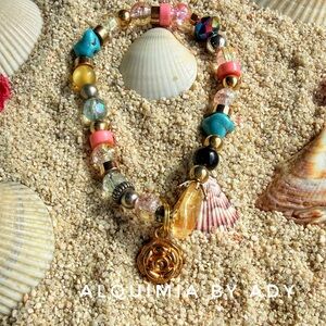 GEMSTONES Vibrant Beaded Bracelet with Charms